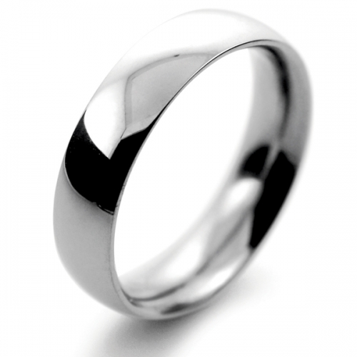 Court Traditional Heavy - 5mm Platinum Wedding Ring 